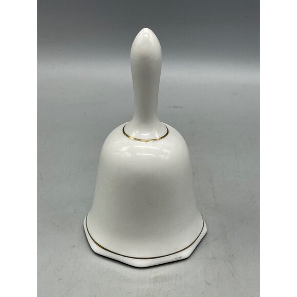 collector ceramic bells set of 2 white gold bands base of handle and bell READ - Picture 3 of 7